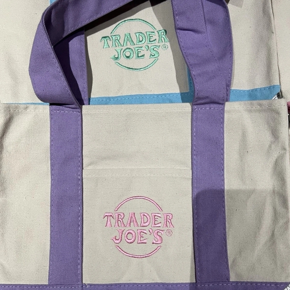 Purple and Cream Tote Bag